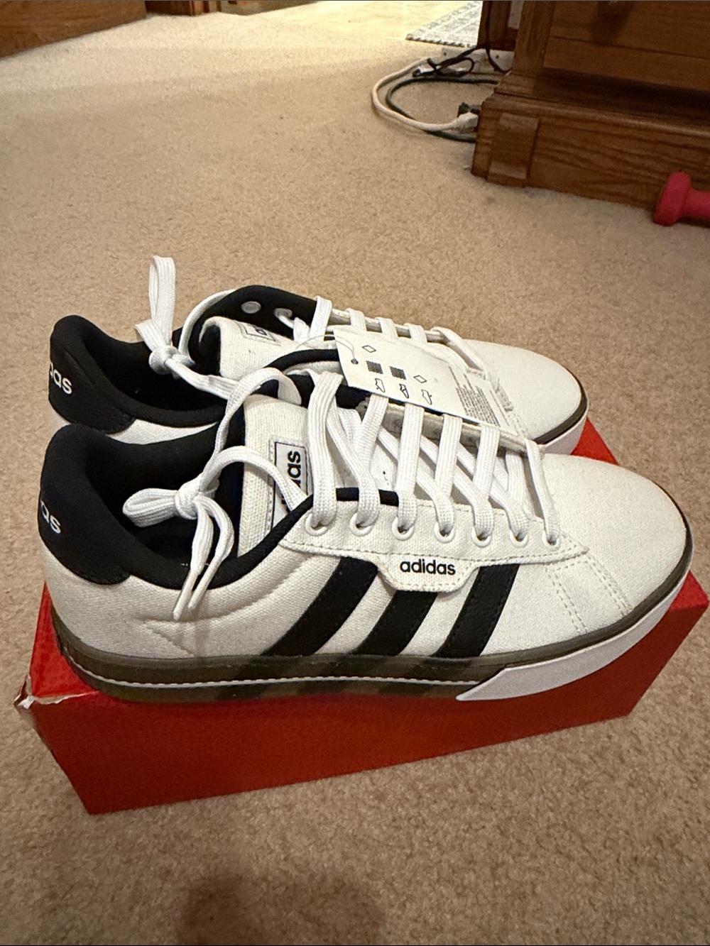 adidas Men’s White and Black Low-Top Sneakers